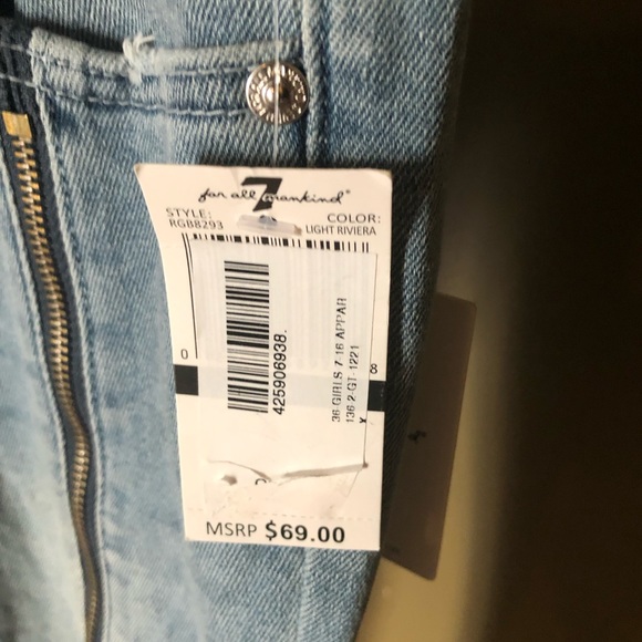 💙Kids 7 for all mankind cropped jeans size 14 luxe vintage - Picture 7 of 10